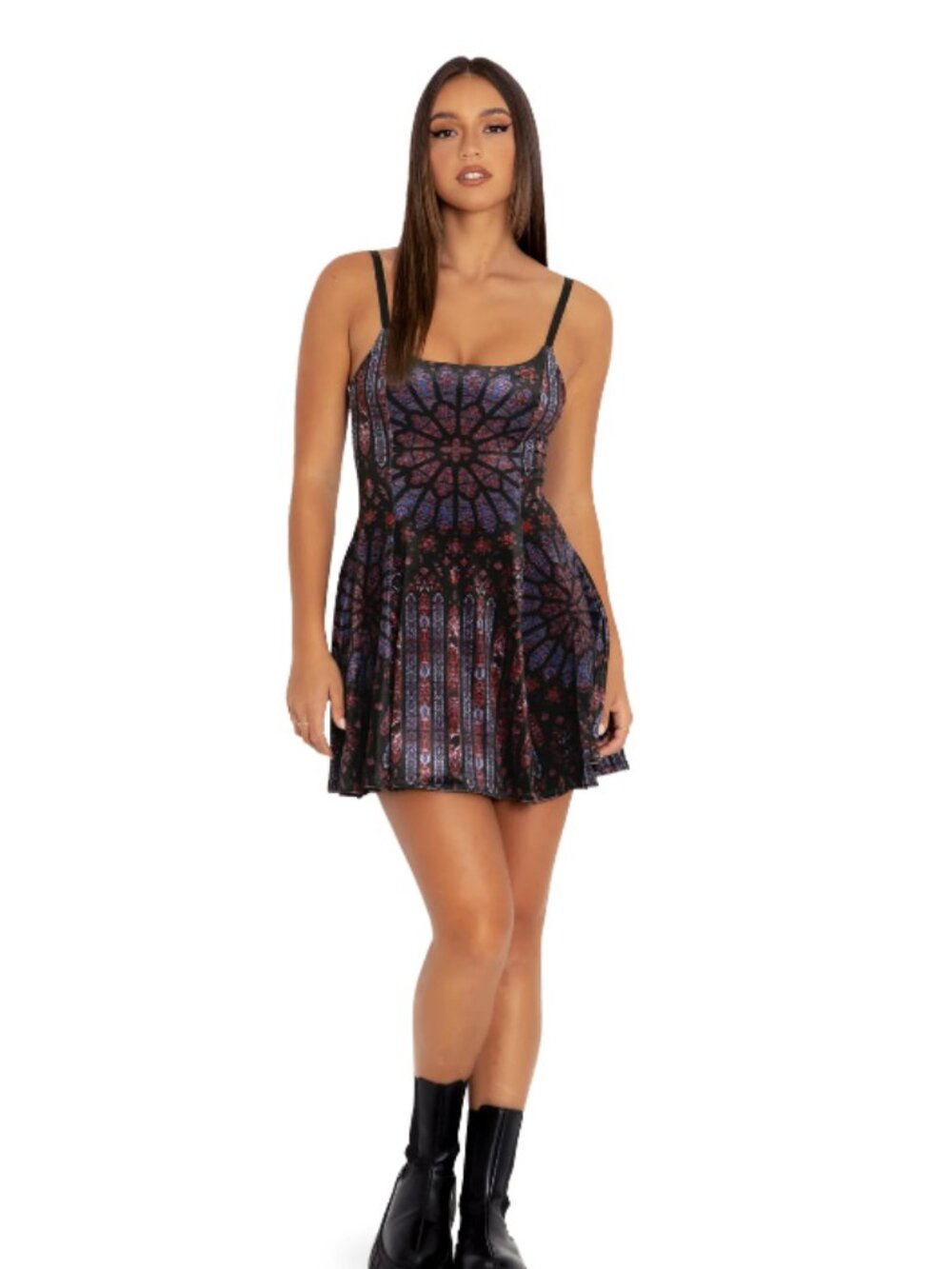 Blackmilk Basilica Of Saint-Denis Velvet Scoop Mini Strappy Dress NWT - Picture 6 of 9